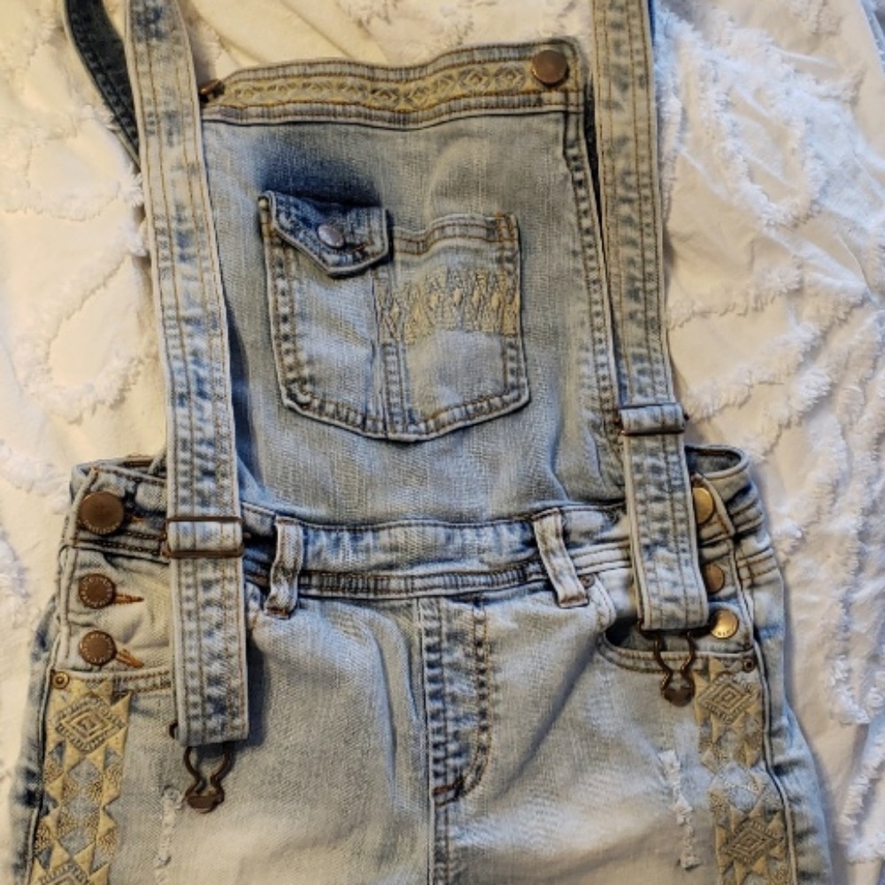 Jean overall coverall suspender shorts